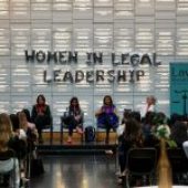 Hamna Anwar speaking at the Toronto Metropolitan University for their “Women in Legal Leadership” panel